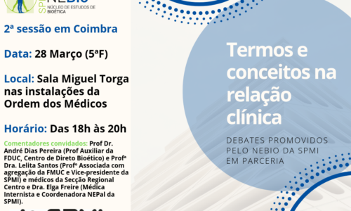 Debates: Termos e conceitos na relação clínica- 28 Março – Coimbra