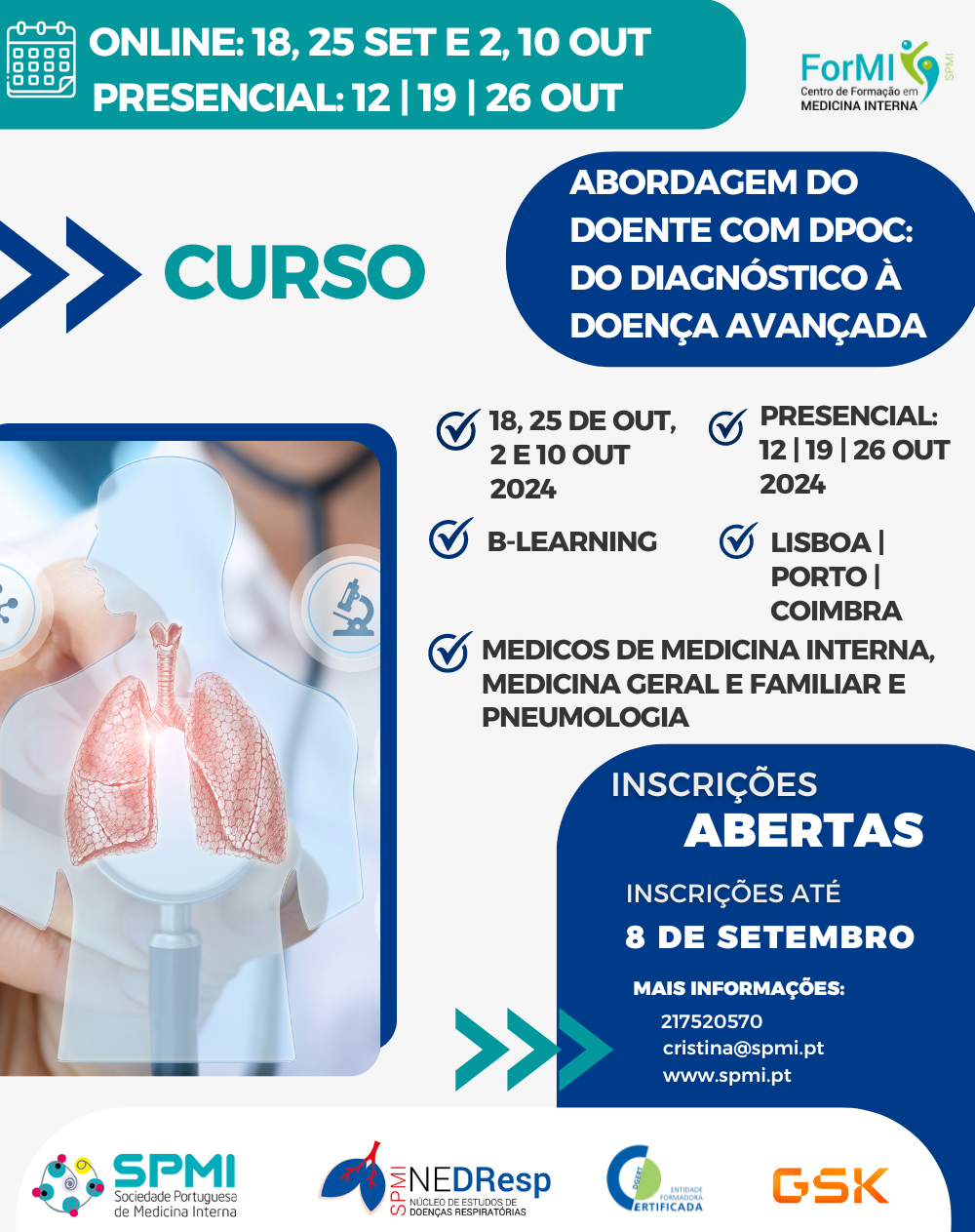 Curso Abordagem do Doente com DPOC do Diagnóstico à Doença Avançada