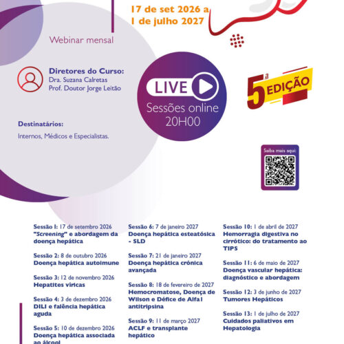 Abertas as inscrições para a 5ª Escola Anual Virtual de Hepatologia