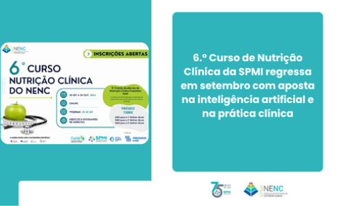 6.º Curso de Nutrição Clínica da SPMI regressa em setembro com aposta na inteligência artificial e na prática clínica
