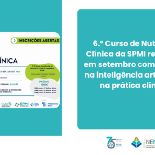 6.º Curso de Nutrição Clínica da SPMI regressa em setembro com aposta na inteligência artificial e na prática clínica